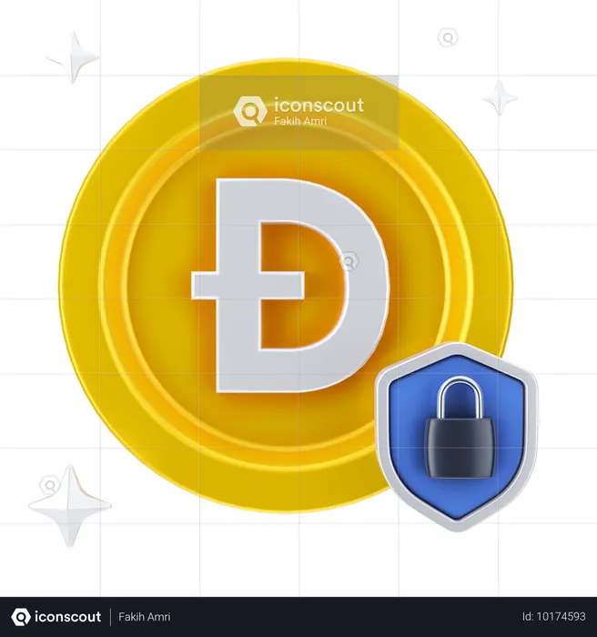 Dogecoin Security  3D Icon