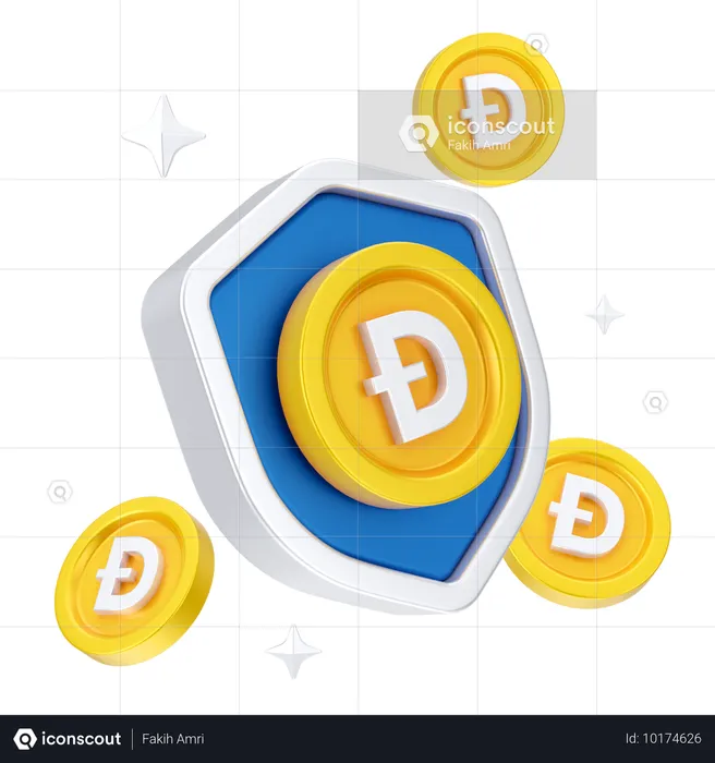 Dogecoin Security  3D Icon