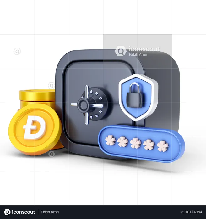 Segurança dogecoin  3D Icon