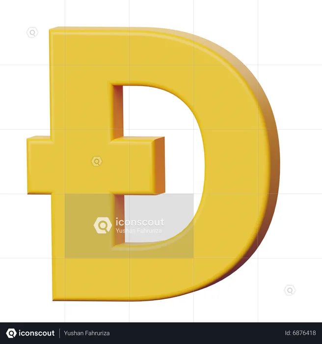 Signe dogecoin  3D Icon