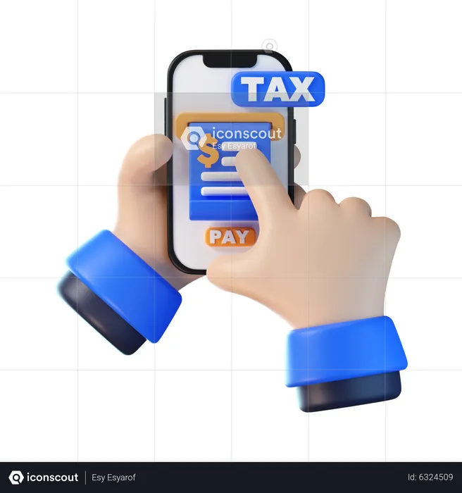 Doing Online Tax Payment  3D Icon