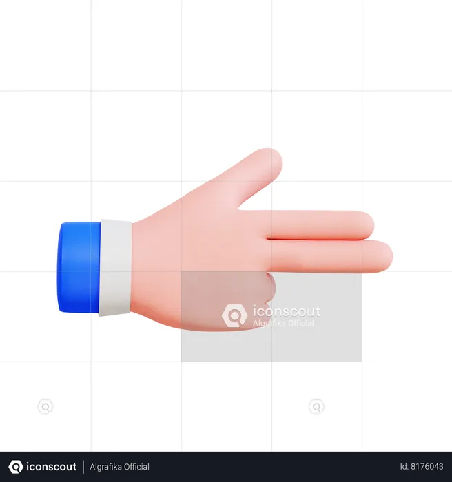 Dois dedos apontando para a direita  3D Icon