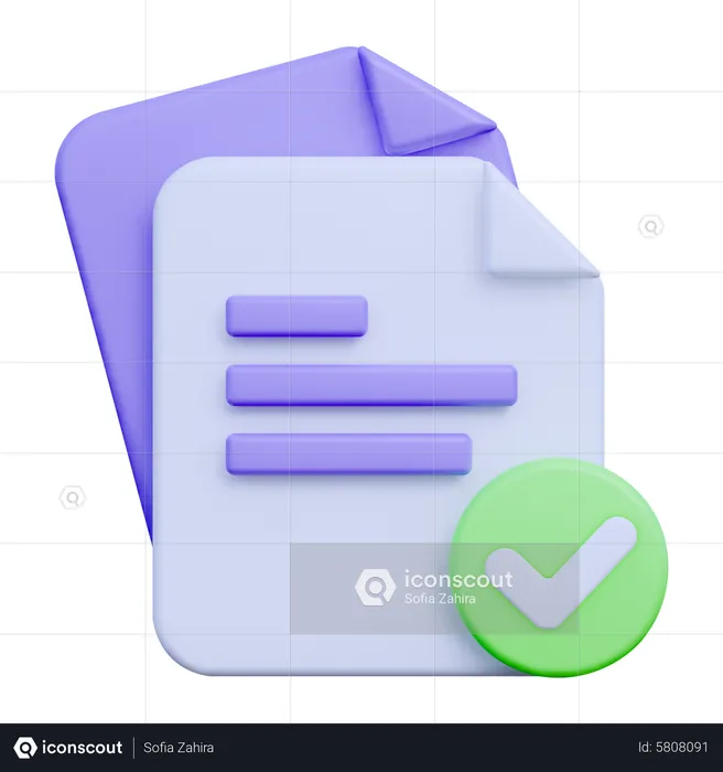 Dokument genehmigt  3D Icon