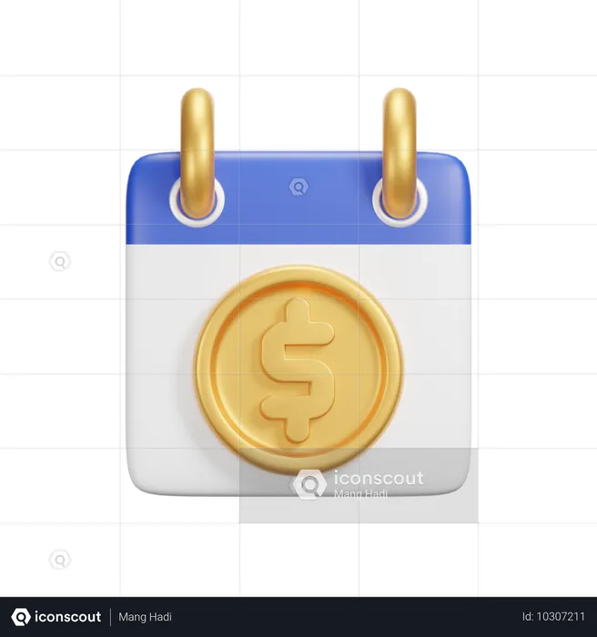 Calendário do dólar  3D Icon