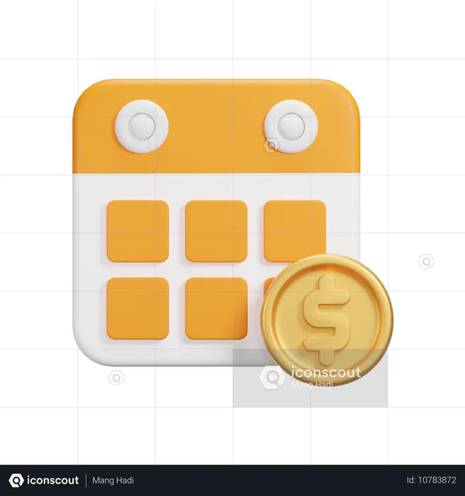 Calendário do dólar  3D Icon