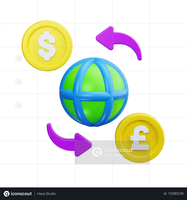 Câmbio de dólar  3D Icon