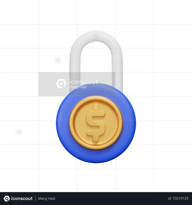 Bloquear dólar  3D Icon