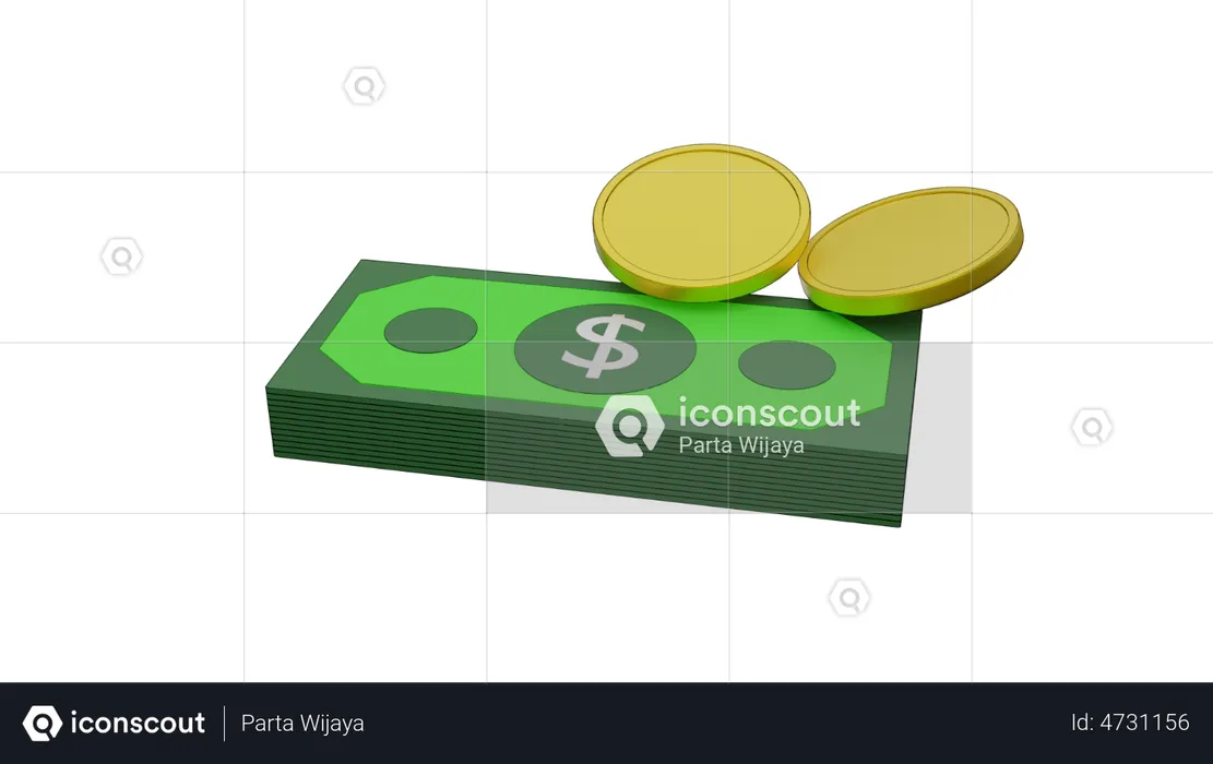 Dinheiro em dólar  3D Illustration