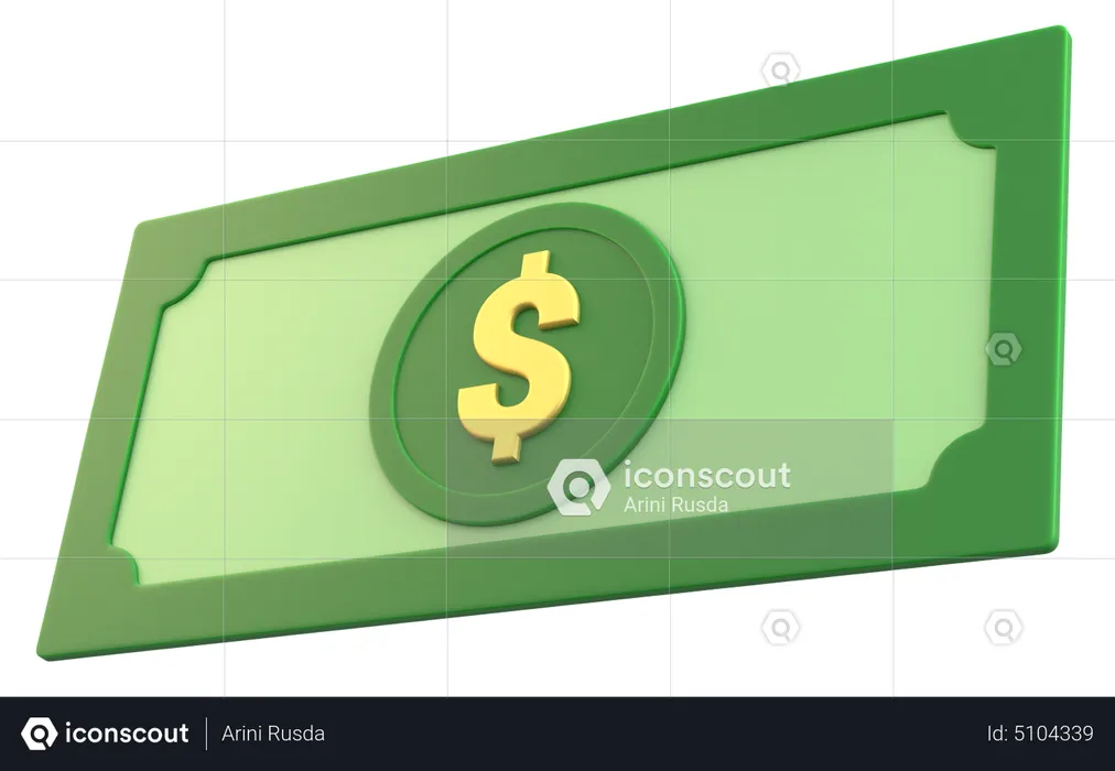 Dinheiro em dólar  3D Icon