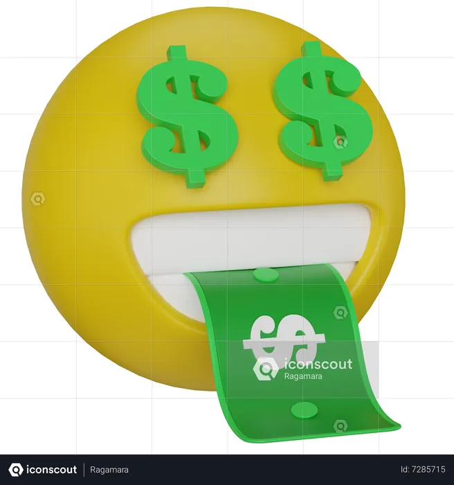 Cara de emoji de dólar  3D Icon