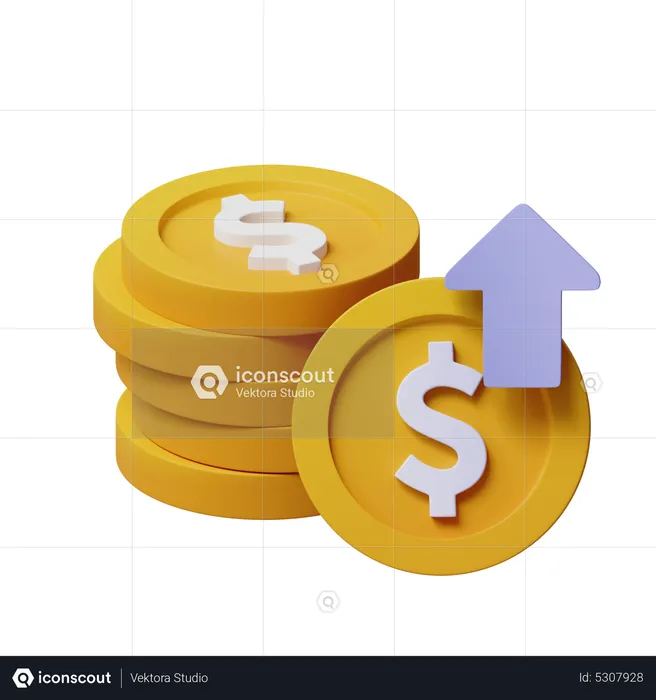 Moeda de dólar para cima  3D Icon