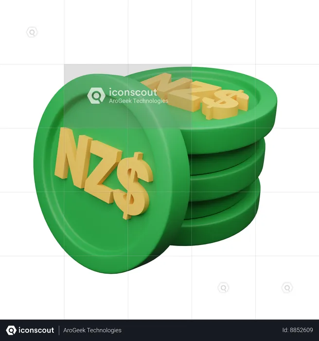 Dólar da nova zelândia  3D Icon