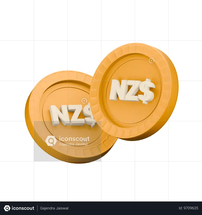 Dólar da nova zelândia  3D Icon