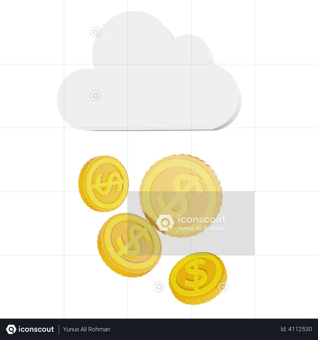 Nuvem de dólar  3D Illustration