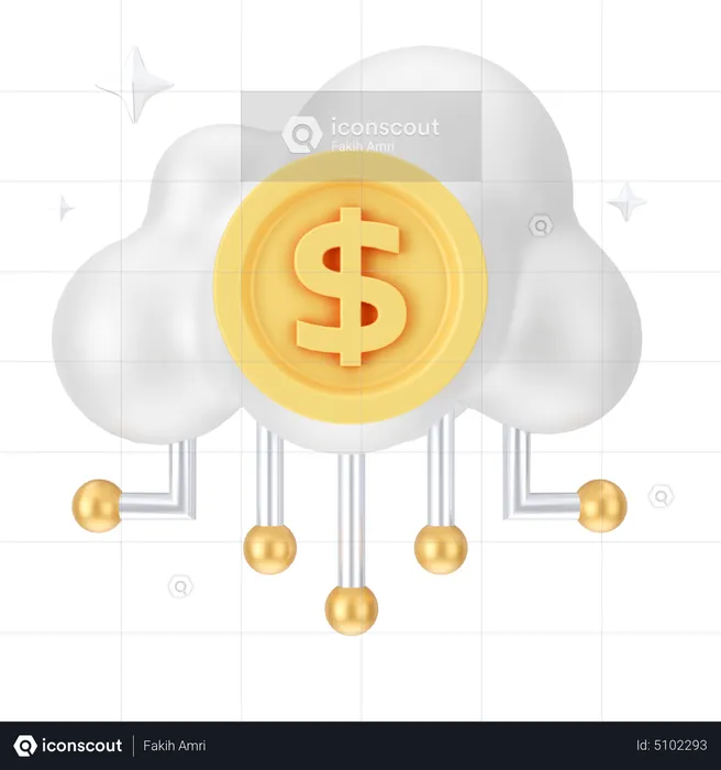 Nuvem de dólar  3D Icon