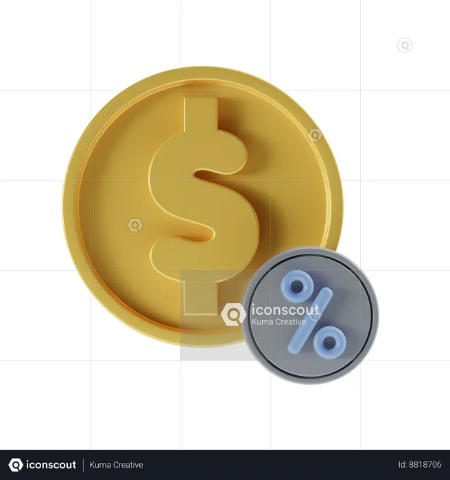 Dólar por cento  3D Icon