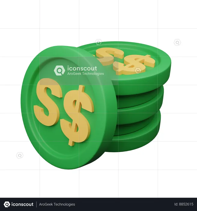 Dólar de Singapura  3D Icon