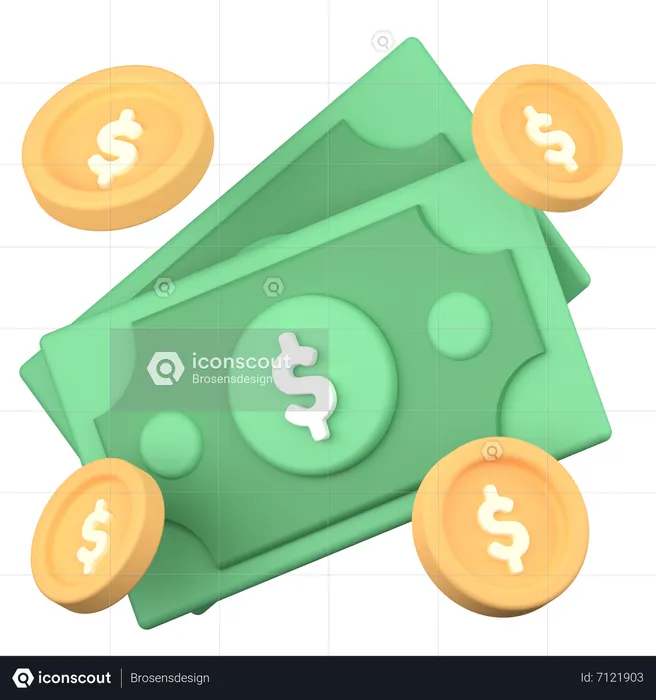 Dólar y centavo  3D Icon