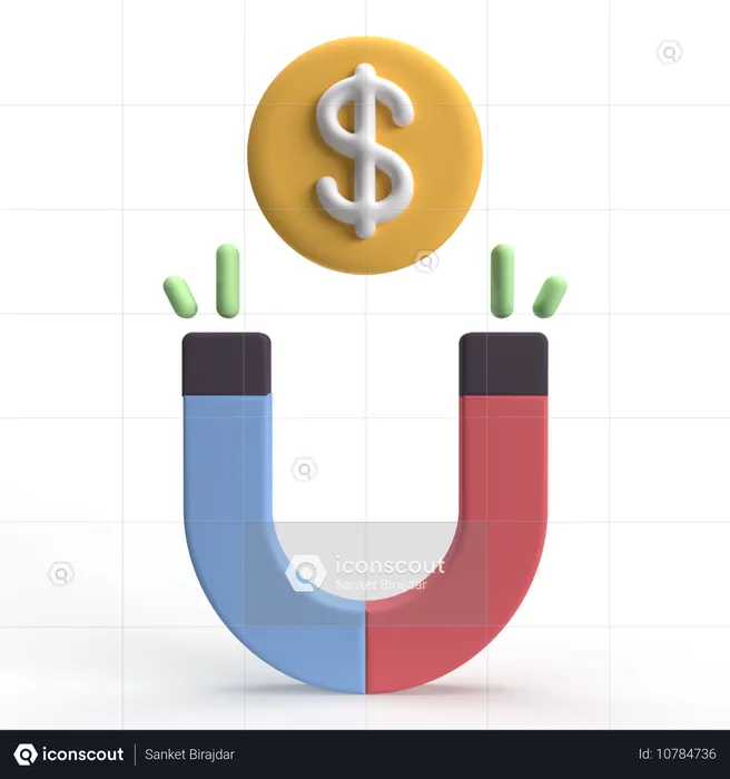 Ímã de dólar  3D Icon