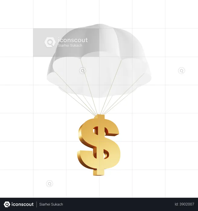 Dollar airdrop  3D Illustration