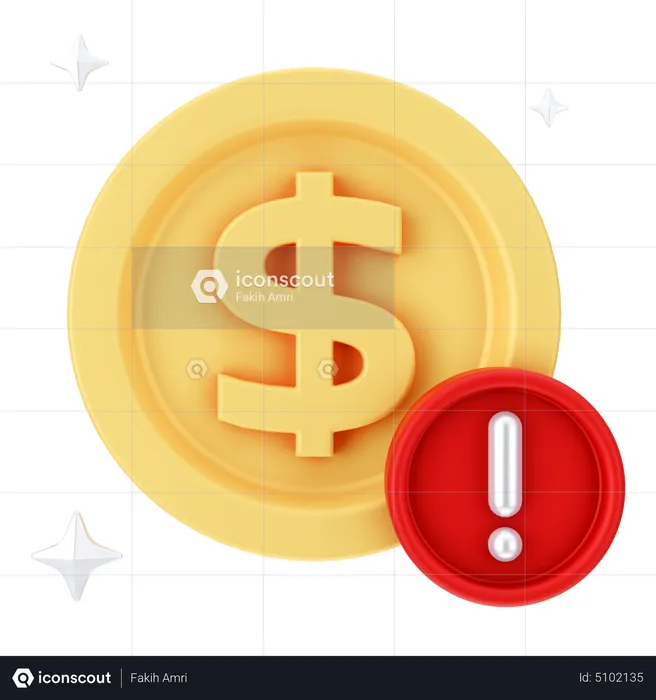 Dollar Alert  3D Icon