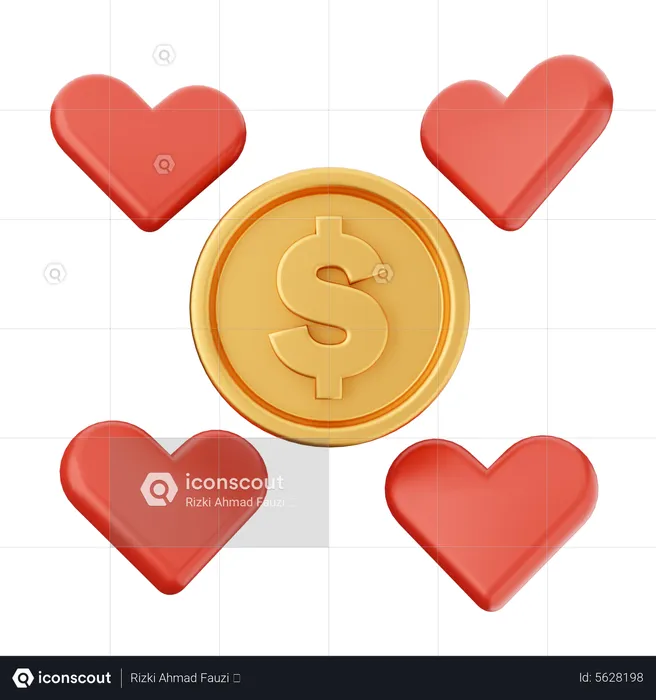 Amour en dollars  3D Icon