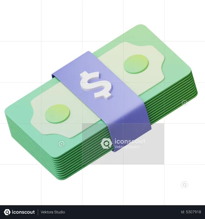 Dollar argent espèces  3D Icon