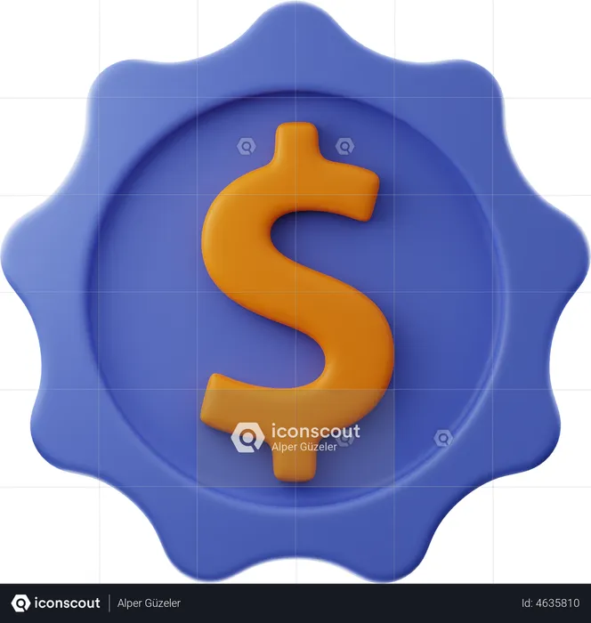 Dollar Badge  3D Illustration