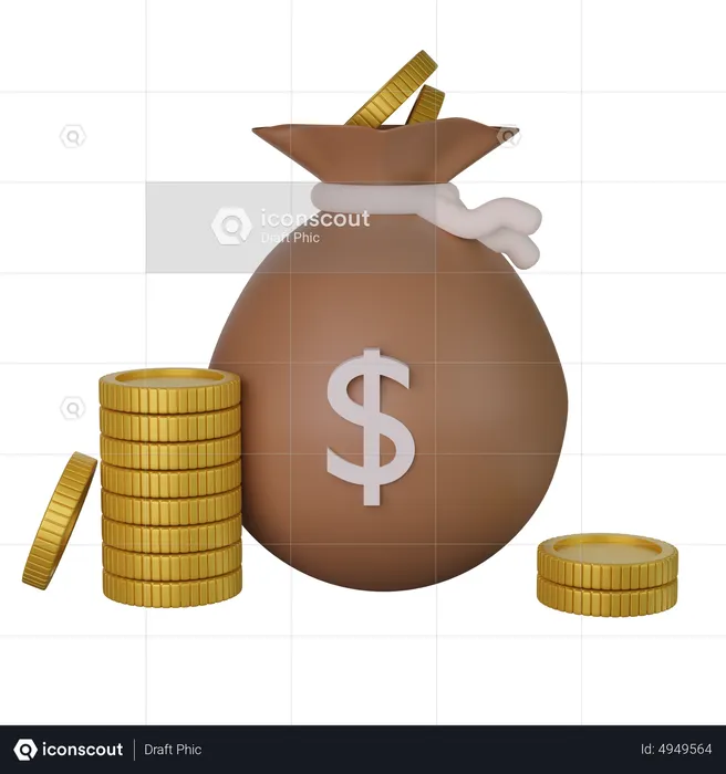 Dollar Bag  3D Icon