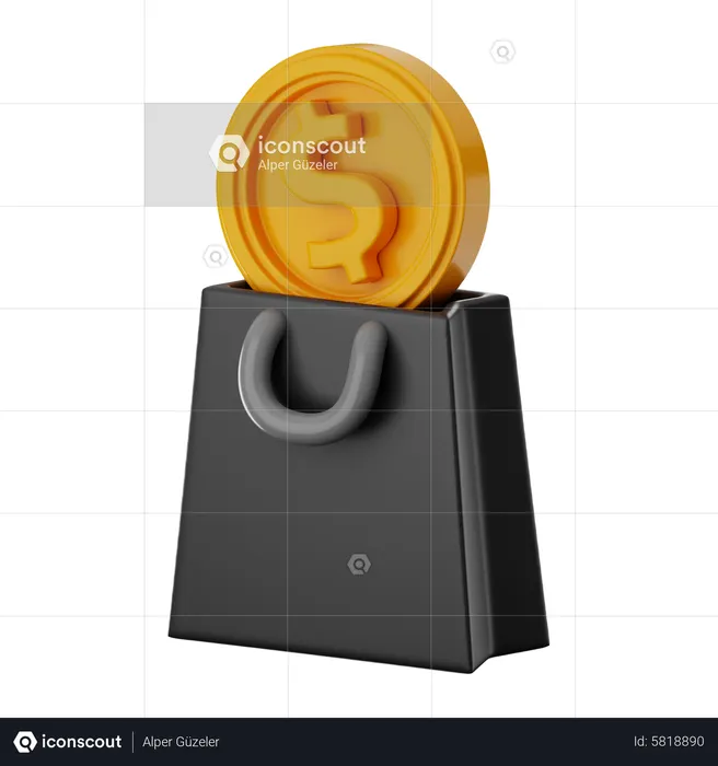 Dollar Bag  3D Icon