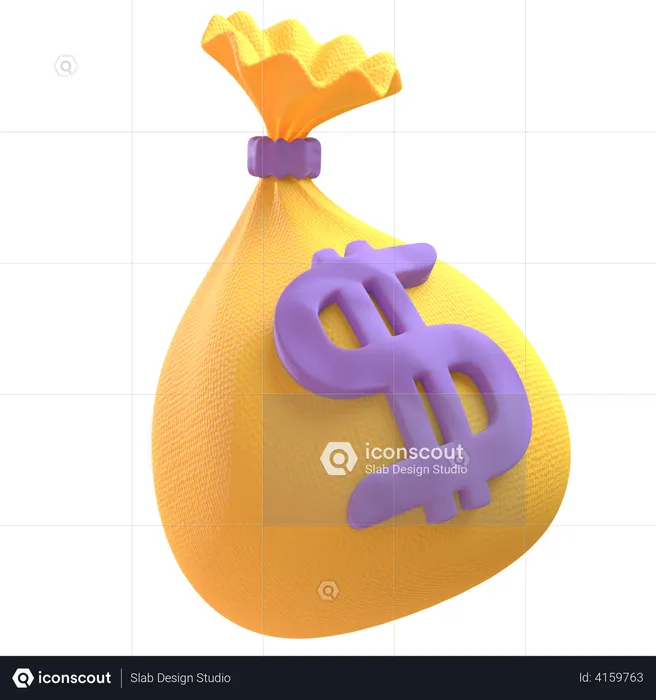 Dollar Bag  3D Illustration