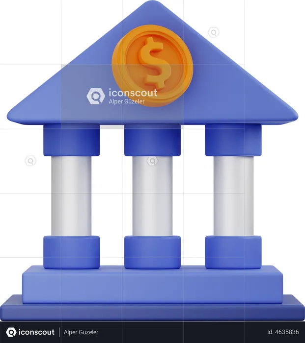Dollar Bank  3D Illustration