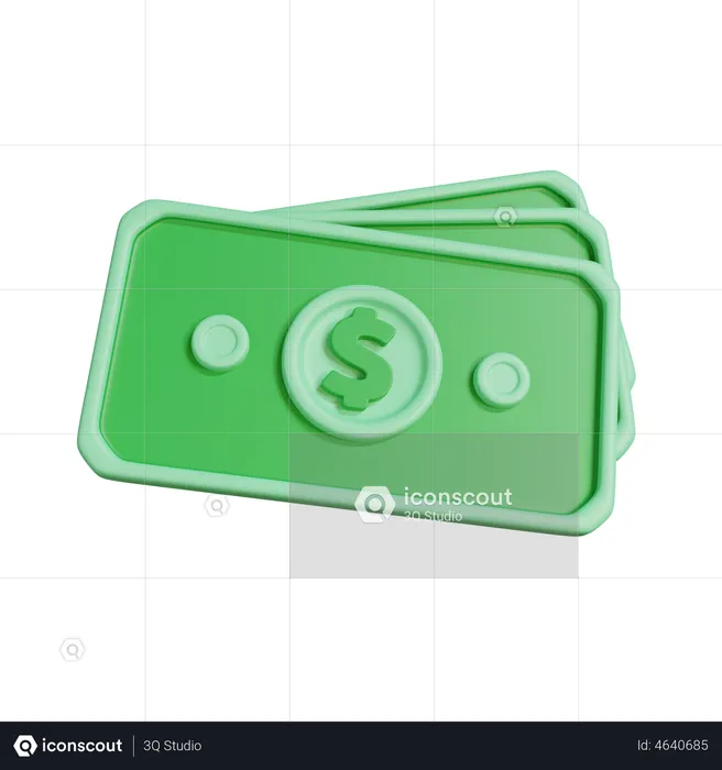 Dollar-Banknoten  3D Illustration