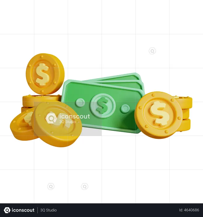 Dollar Banknotes  3D Illustration