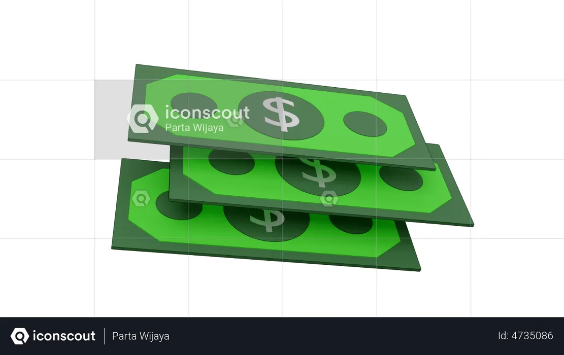 Dollar-Bargeld  3D Illustration