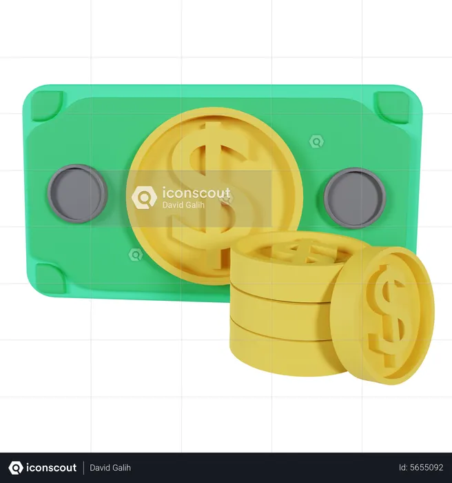 Dollar-Bargeld  3D Icon