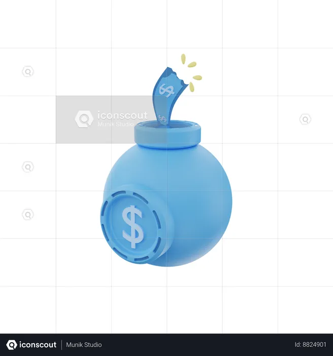 Dollar Bomb  3D Icon