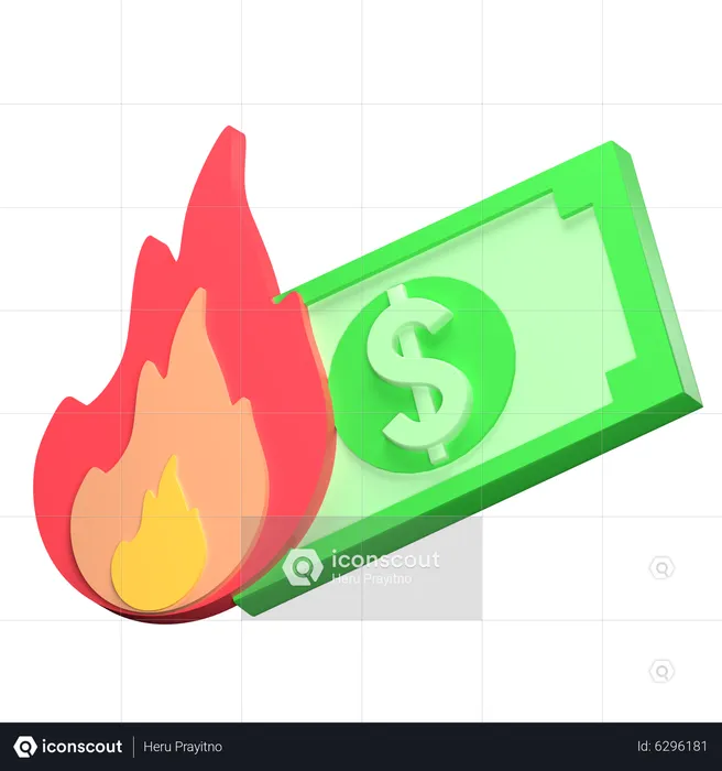 Dollar Burn  3D Icon