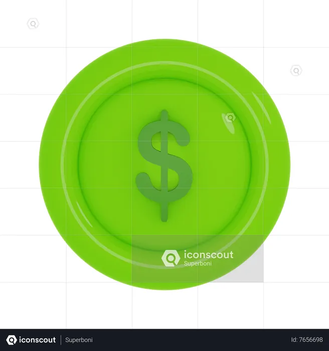 Dollar Button  3D Icon