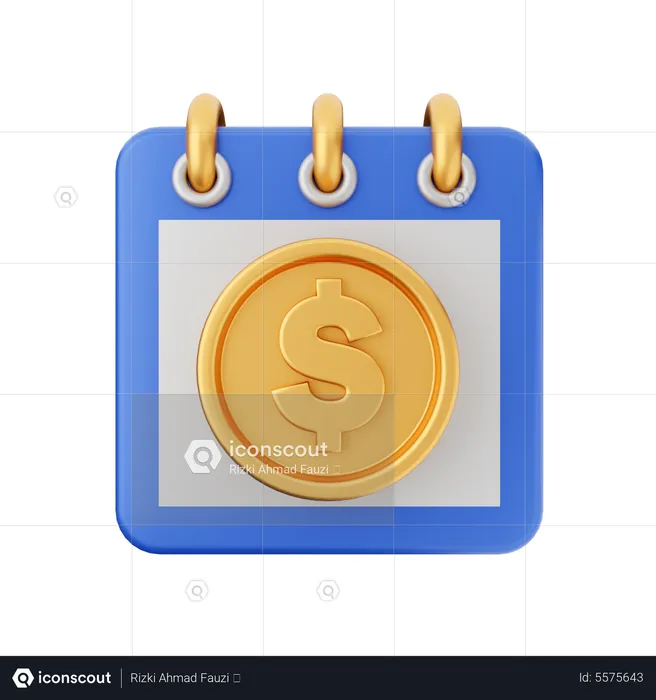 Dollar Calendar  3D Icon