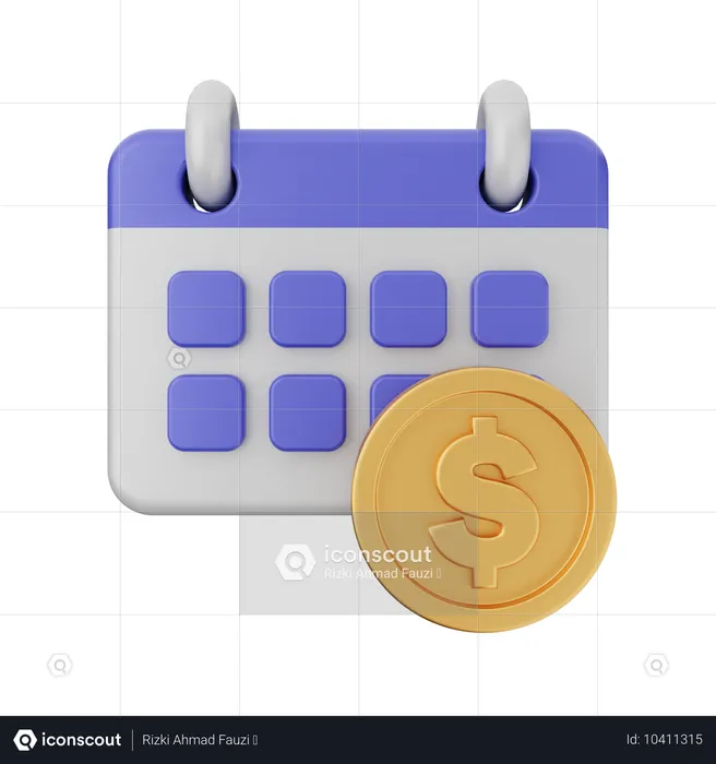 Dollar Calendar  3D Icon