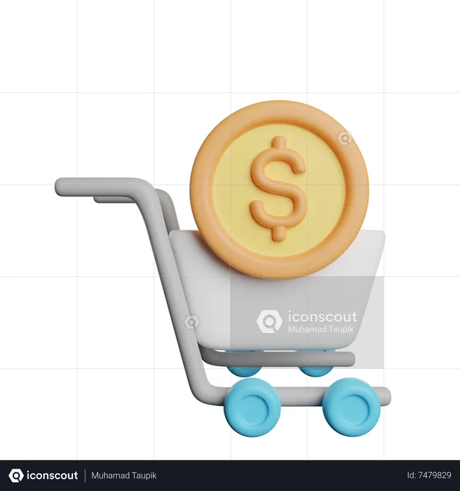 Dollar Cart  3D Icon