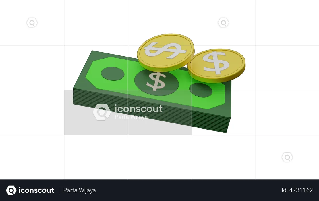 Dollar Cash  3D Illustration