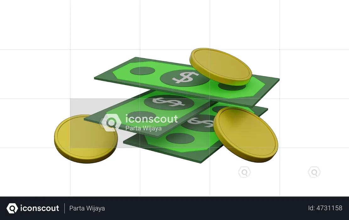Dollar Cash  3D Illustration