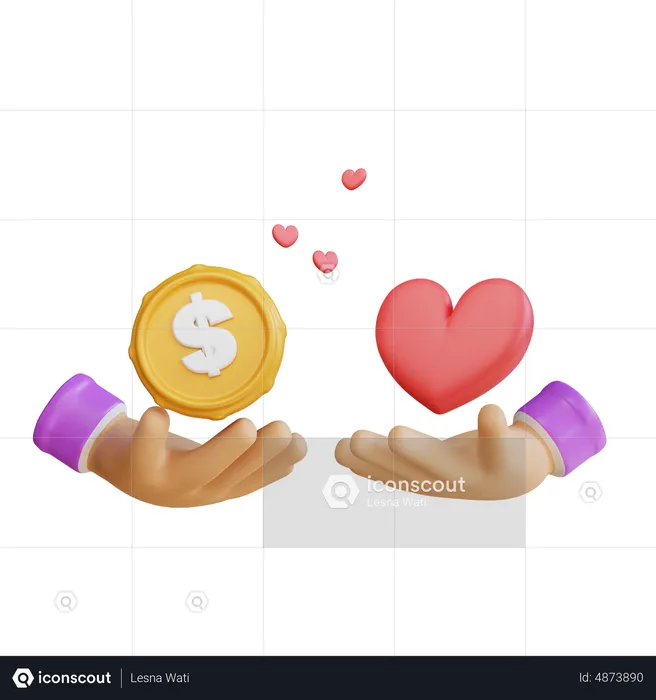 Dollar Charity  3D Icon
