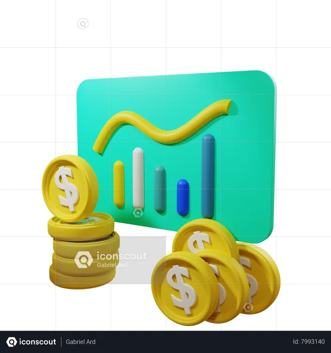 Dollar Chart  3D Icon