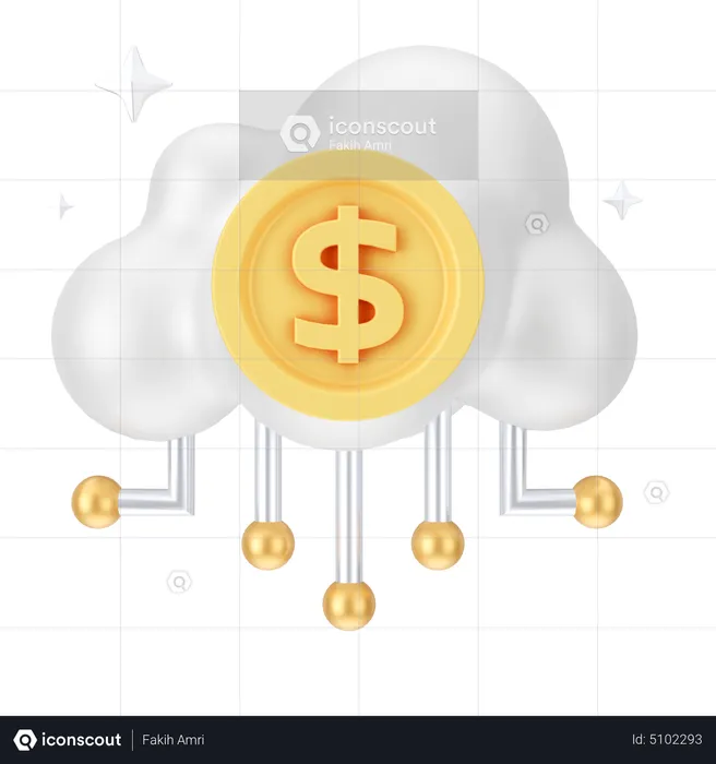 Dollar Cloud  3D Icon