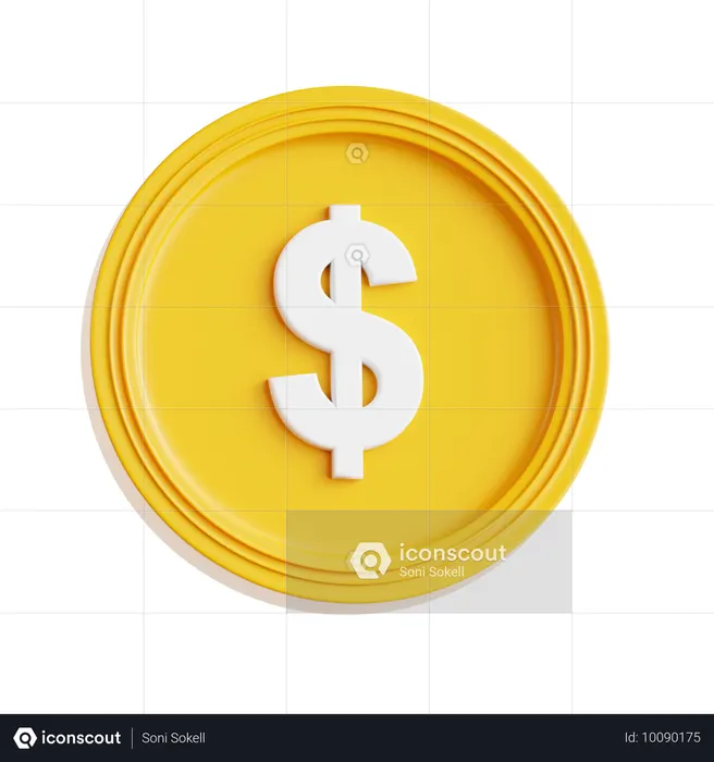 Dollar Coin  3D Icon