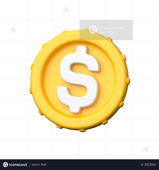 Dollar Coin  3D Icon