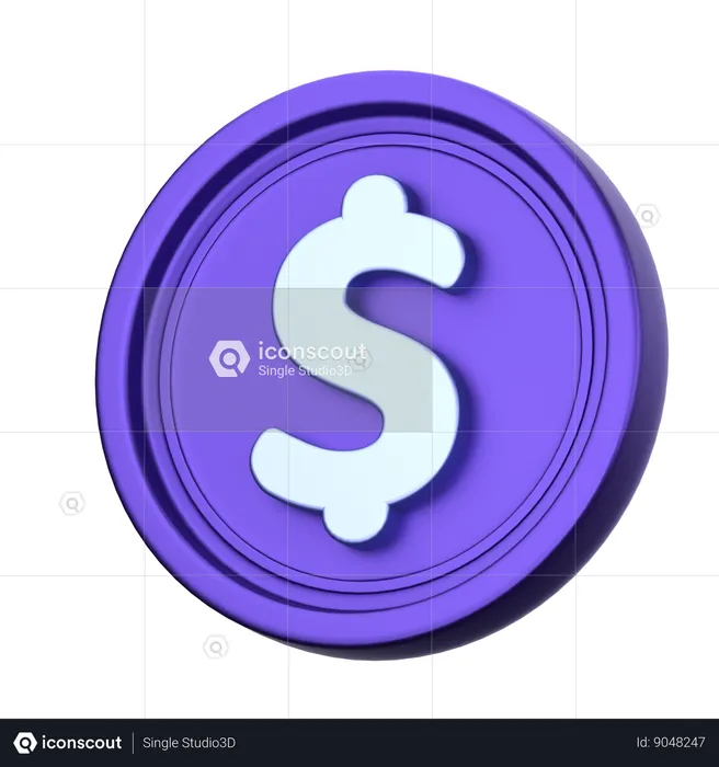 Dollar Coin  3D Icon